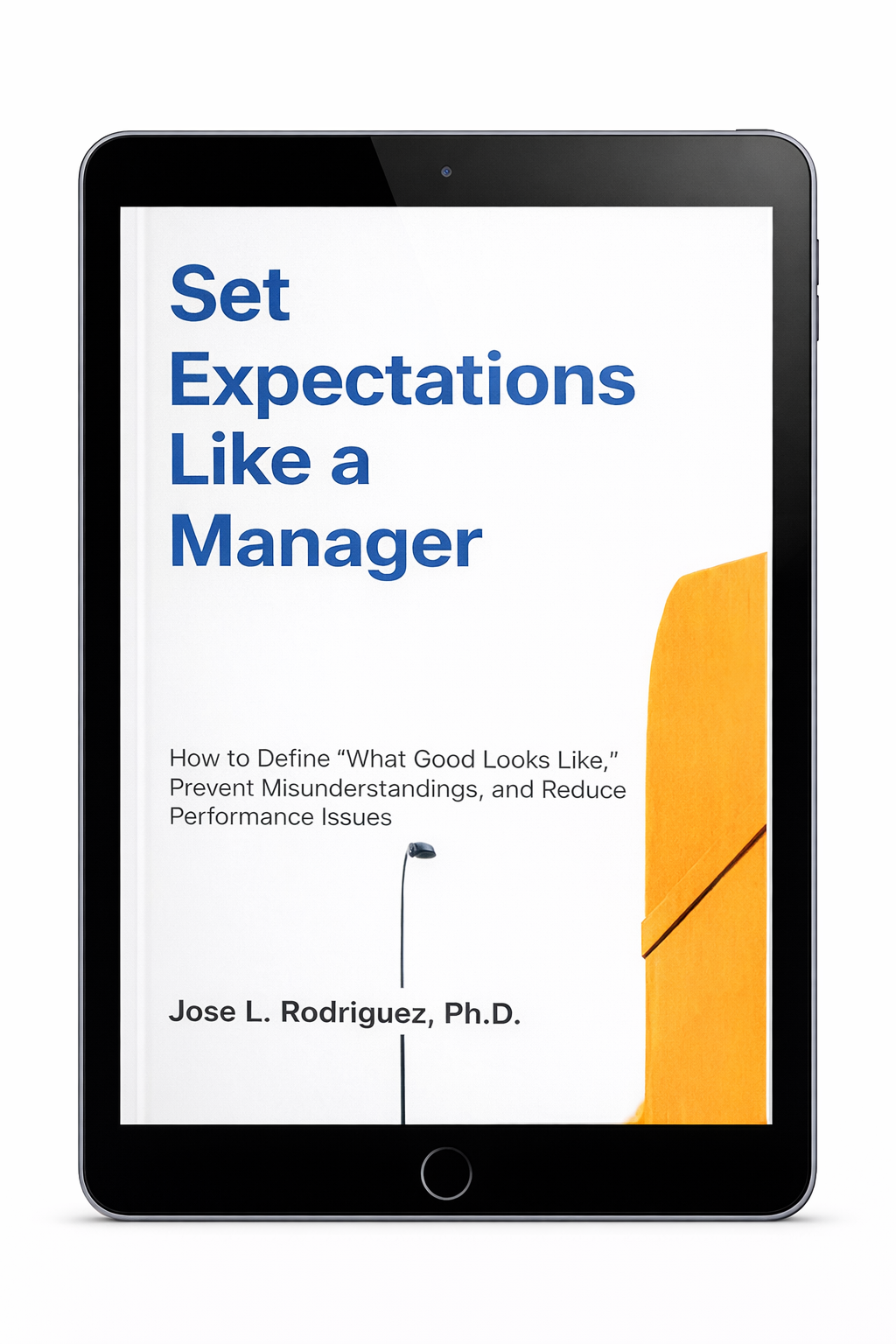 Set Expectations Like a Manager ebook mockup on a tablet
