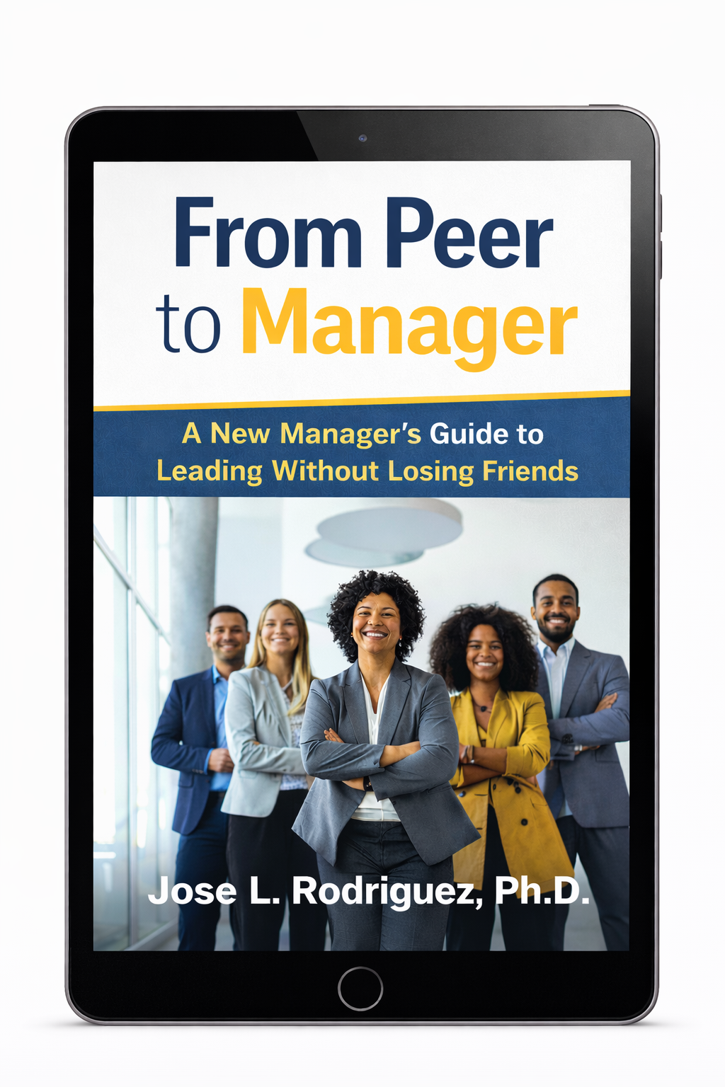 From Peer to Manager ebook cover mockup on tablet